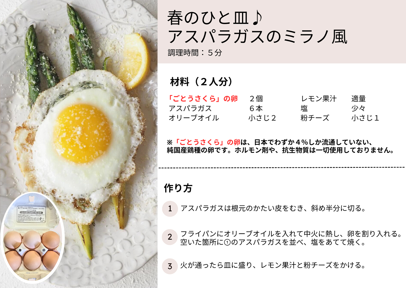 春のひと皿♪アスパラガスのミラノ風